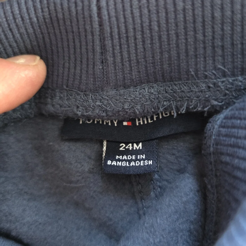 Tommy Hilfiger Boy's Blue Embroidered Logo Fleece Hoodie And Joggers Set 24M